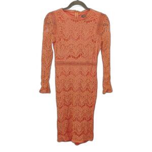 LOVE X DESIGN pink formal cocktail dress crochet lace coquette romantic sz small